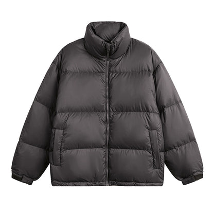 White Duck Down Stand Collar Puffer Jacket WN10326