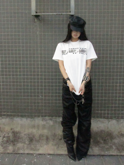 Lips Graphic Print Short Sleeve T-Shirt WN18057