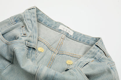 Curved Wide Leg High-Rise Denim Jeans WN18532