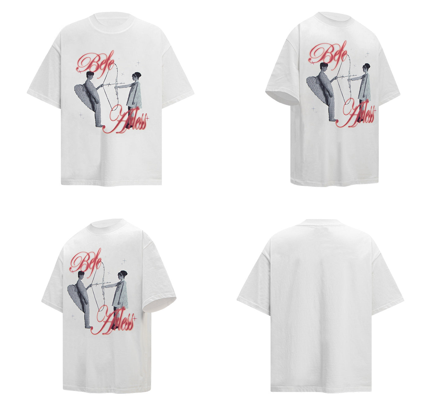 Angel Graphic Letter Print Short Sleeve T-Shirt WN26188