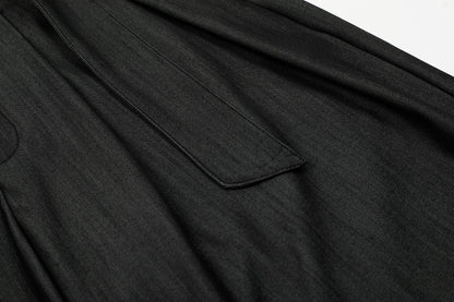 Curved Draped Design Wide Leg Trousers WN16526