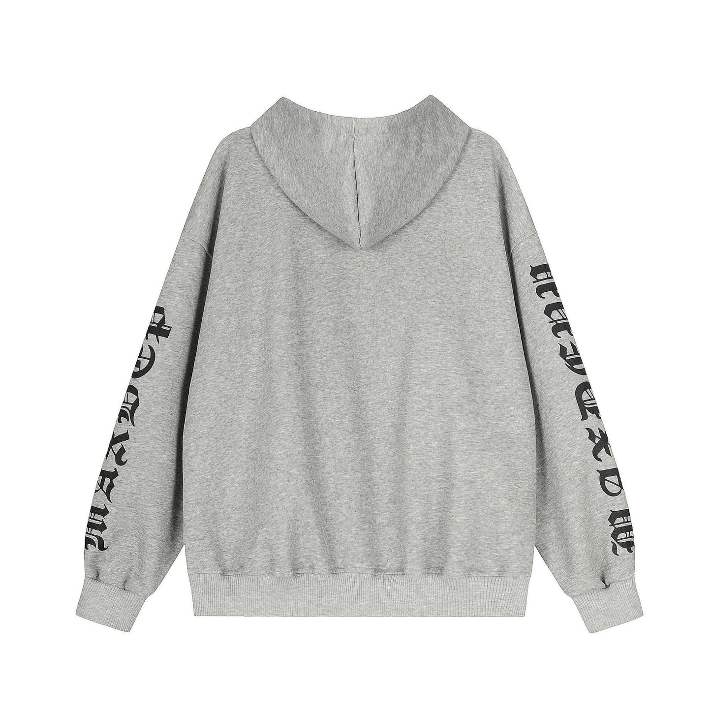 Washed Patch Logo Print Zipper Hoodie WN25763