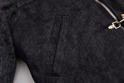 Cropped Fake Fur Collar Quilted Jacket WN28047