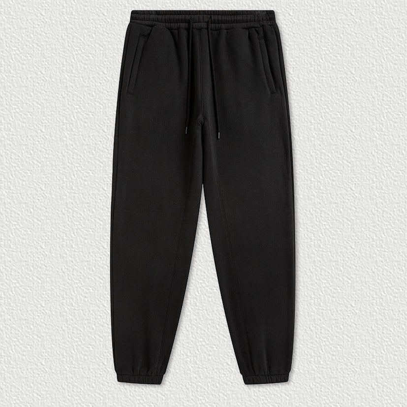 Cropped Sporty Zipper Hoodie & Sweat Jogger Pants & Straight-Leg Sweatpants Setup WN23116