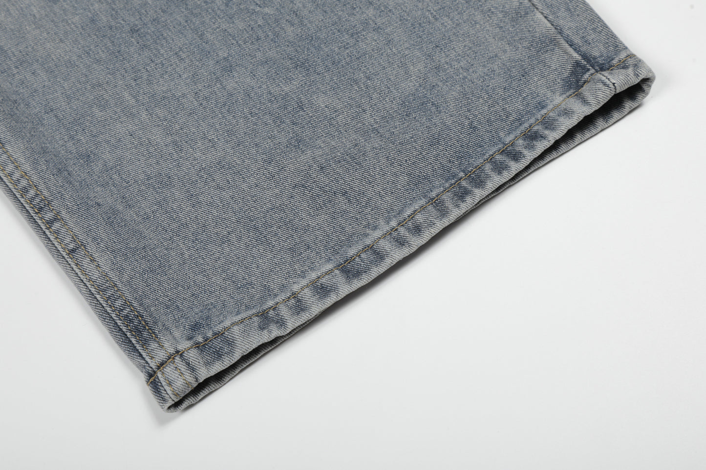 Button Fly Curved Wide Leg Denim Jeans WN25733