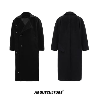 Side Slit Oversize Woolen Long Coat WN10866