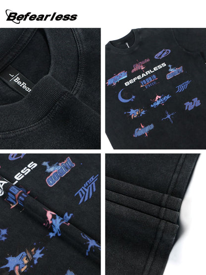 Washed Letter Graphic Short Sleeve T-Shirt WN26198