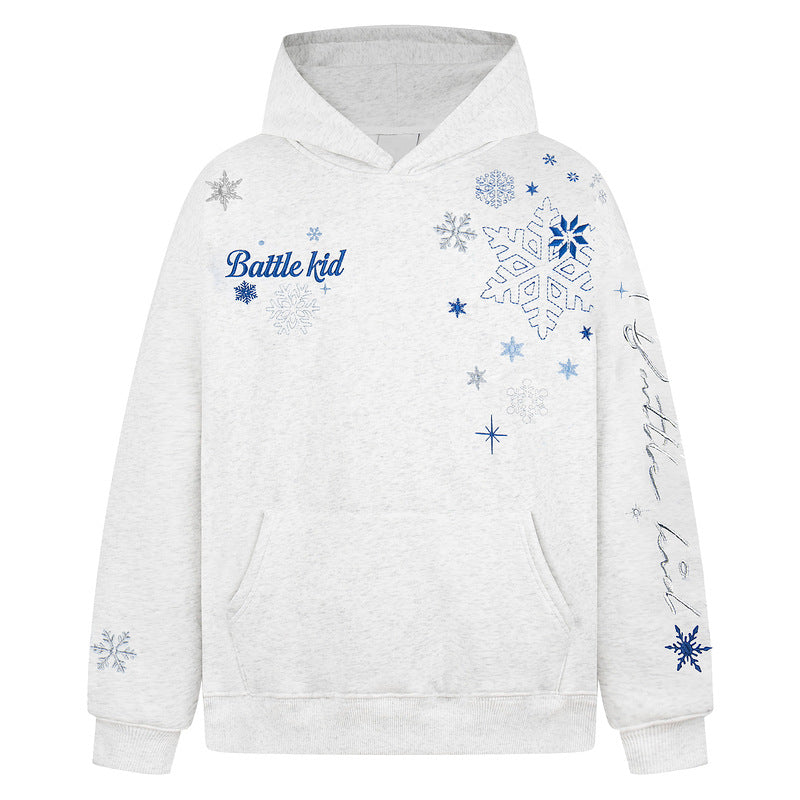Snowflake Embroidery Print Hoodie WN23567