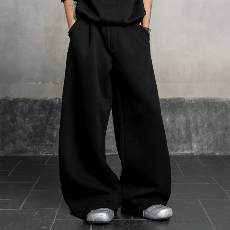 Fake Layered Stand Neck Sweatshirt & Pants Setup WN20870