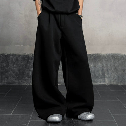 Fake Layered Stand Neck Sweatshirt & Pants Setup WN20870