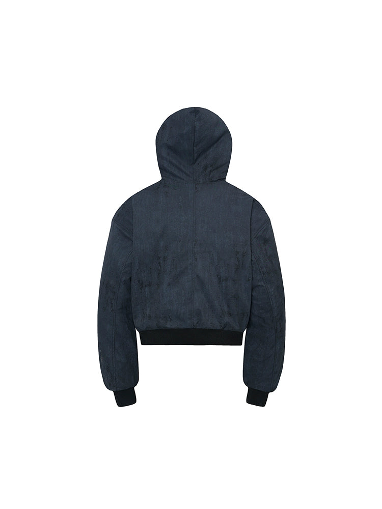 Hooded Zipper Plush Fake Fur Padded Jacket WN22214