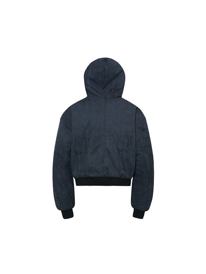 Hooded Zipper Plush Fake Fur Padded Jacket WN22214