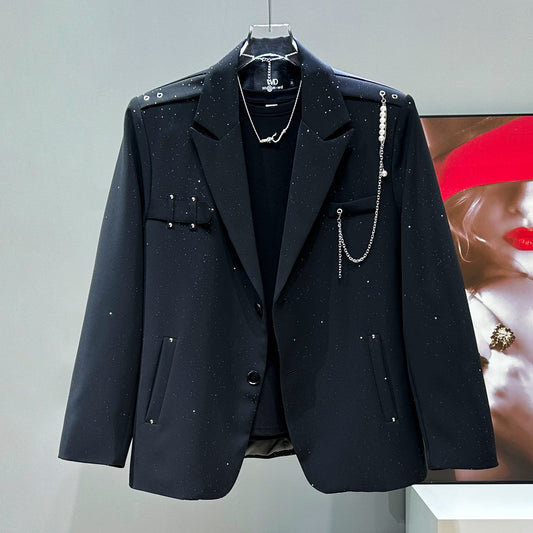 Star Flare Tailored Jacket & Wide Leg Flare Trousers Setup WN23961