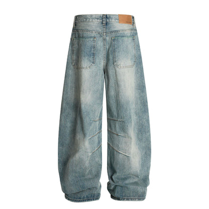 Washed Whisker Wide Leg Denim Jeans WN26037
