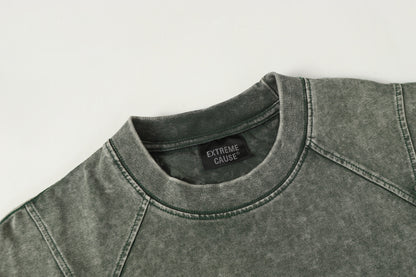 Washed Damage Pure Cotton Short Sleeve T-Shirt WN23055