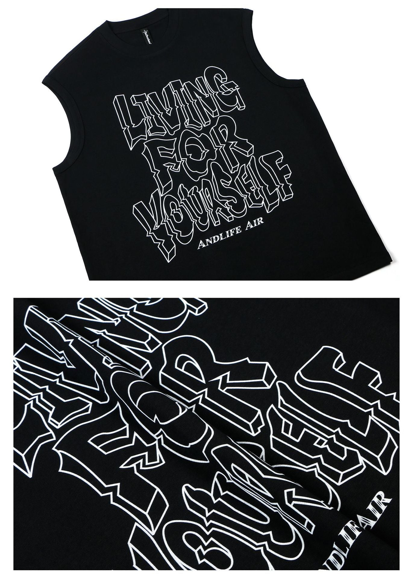 Graffiti Letter Sleeveless T-Shirt WN26272