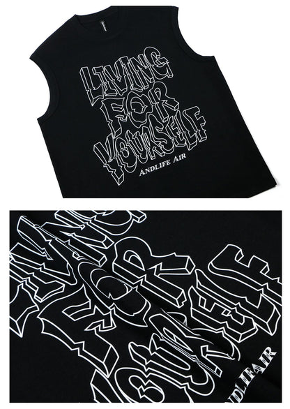 Graffiti Letter Sleeveless T-Shirt WN26272
