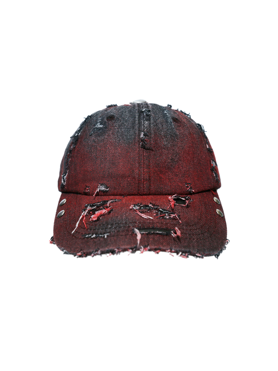 Washed Tie-Dye Damage Curved-Brim Cap WN21105