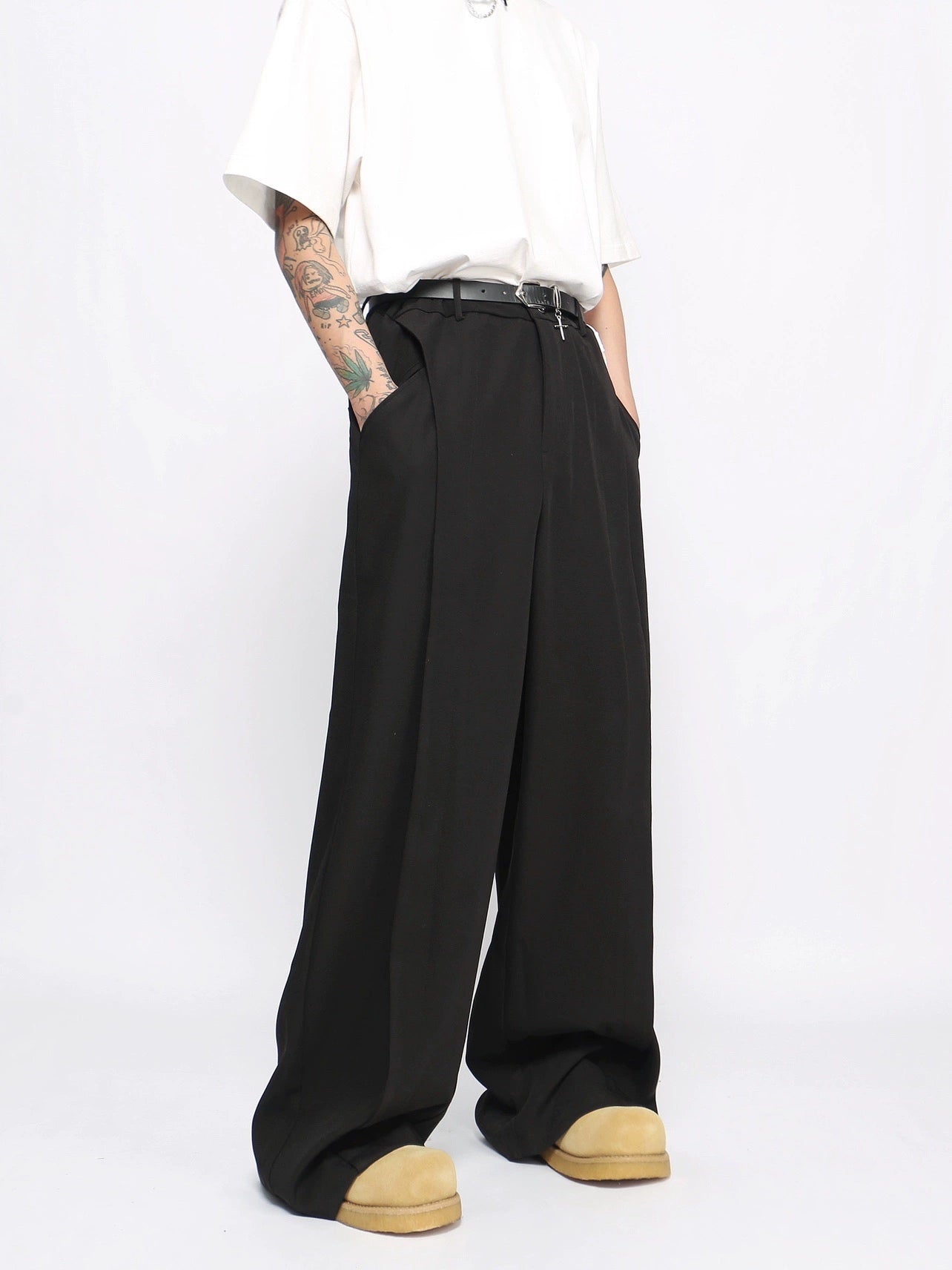 Wide-Leg Straight Tuck-in Trousers WN10916