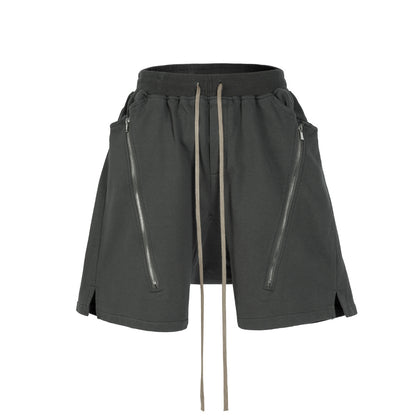 Drawstring Zipper Short Pants WN25491