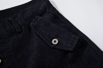 Raw Denim Deconstruction Wide Leg Denim Jeans WN26105