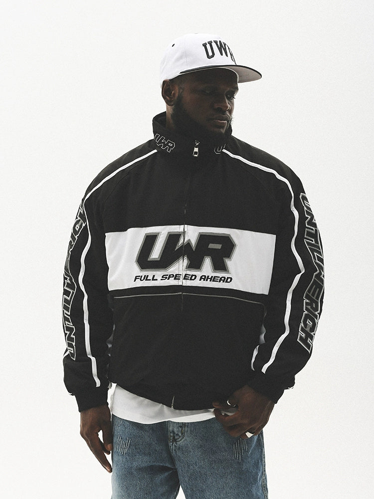 Graphic Letter Design Zipper Padded Jacket WN17744