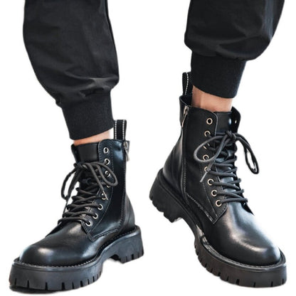 Chunky Lug Sole Platform Lace-Up Zipper Boots WN24559