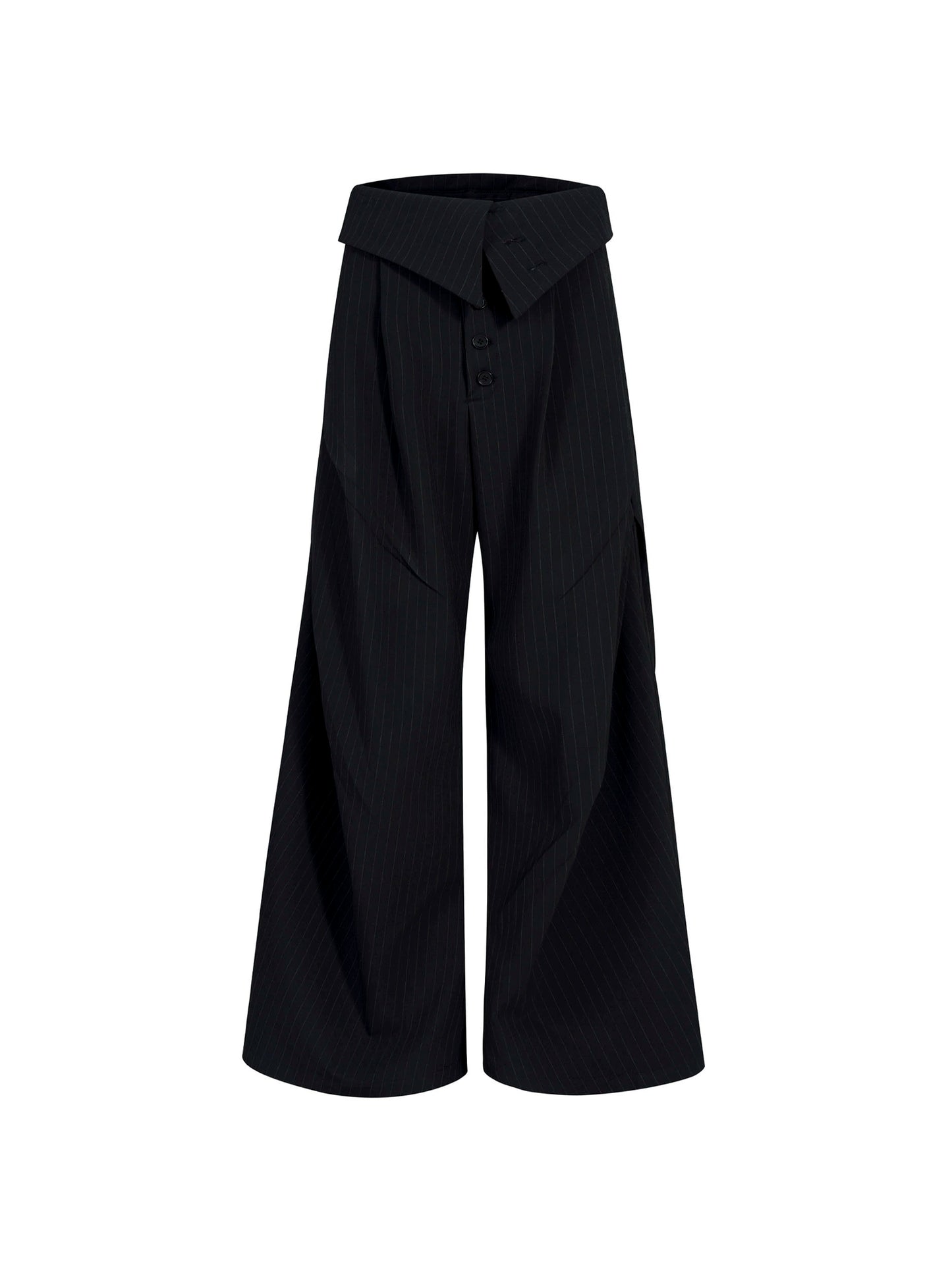 Foldable Waist Striped Wide Leg Trousers WN21770