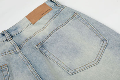 Washed Whisker Wide Leg Denim Jeans WN26092