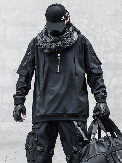 Patchwork Fake Layered Fleece Lining Knit Sweater WN22516