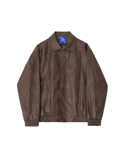 Zipper PU Leather Jacket WN6766