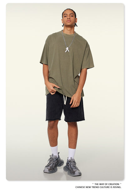 Washed Oversize Short-sleeve T-shirt WN6457