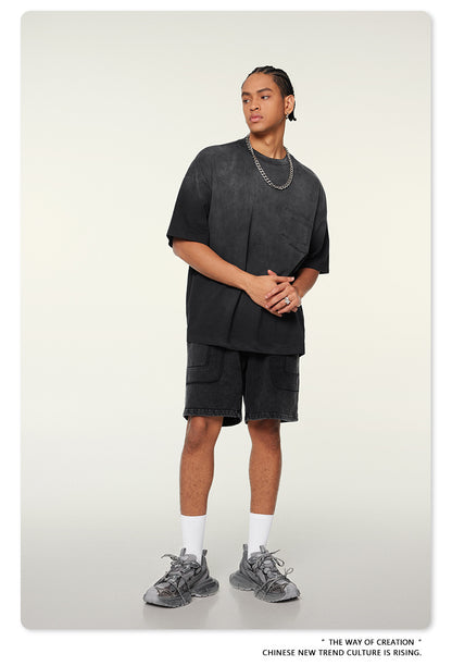 Washed Oversize Short-sleeve T-shirt WN6453