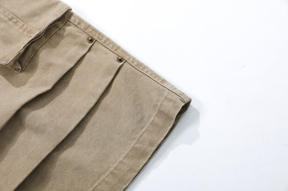 Washed Multi Pocket Cargo Half Pants WN25734