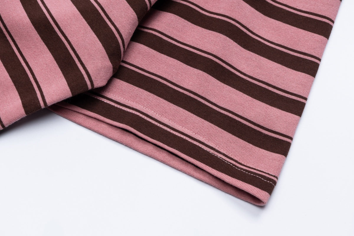 Striped Letter Print Oversize Short Sleeve T-Shirt WN25853