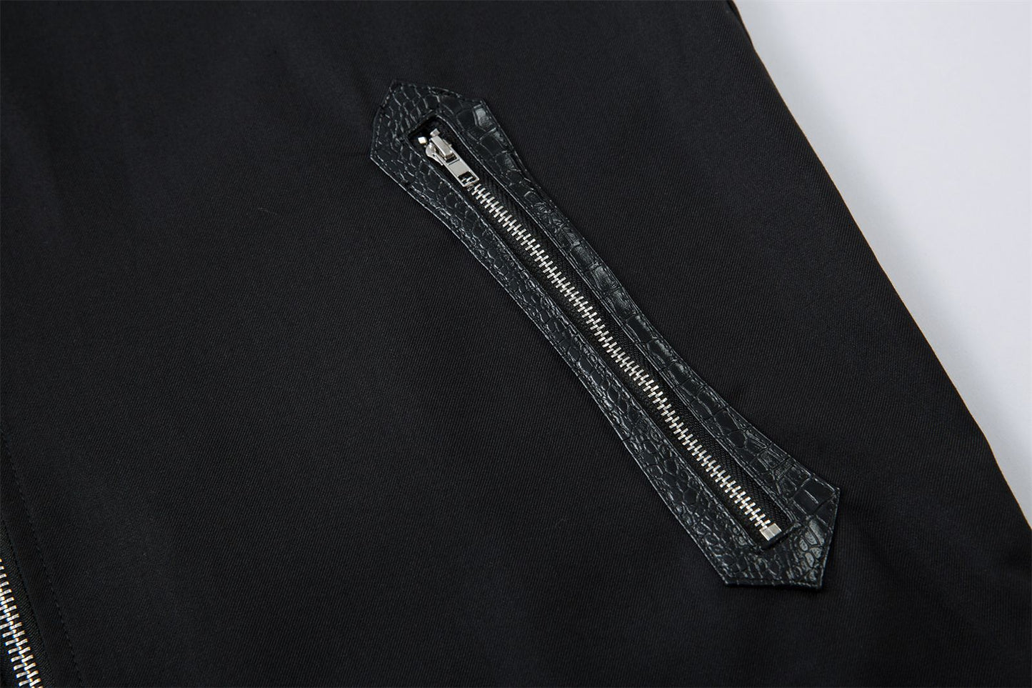 Stand Neck Zipper Structured Short Sleeve Shirt Jacket WN26873