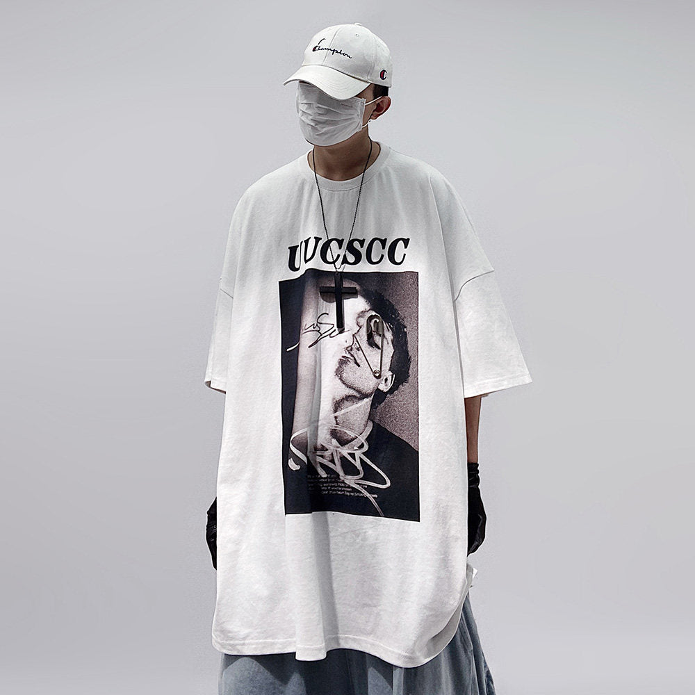 Graphic Print Oversize Short Sleeve T-Shirt WN24016