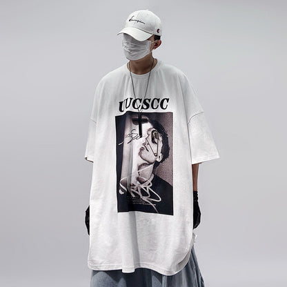 Graphic Print Oversize Short Sleeve T-Shirt WN24016