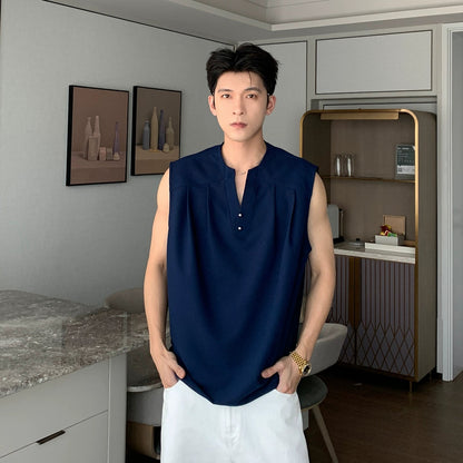 Wrinkle-Free Quick-Dry V-Neck Sleeveless T-Shirt WN20472