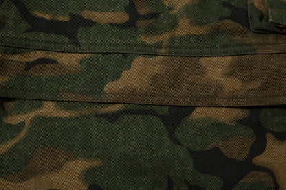 Camouflage Micro Flare Denim Jeans WN12694