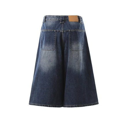 Washed Fade Cropped Denim Jeans WN25435