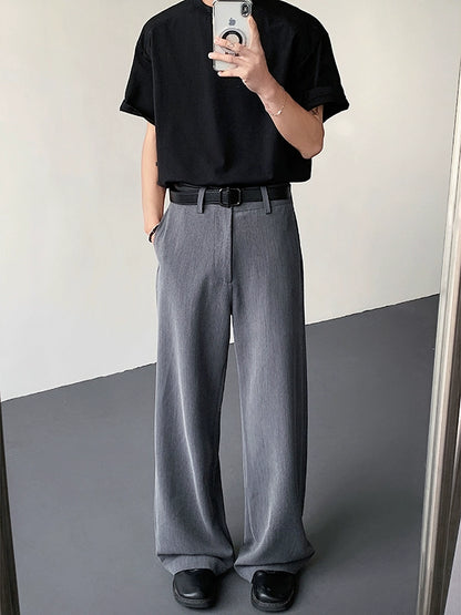 Plain Design Longer hem Trousers WN19305