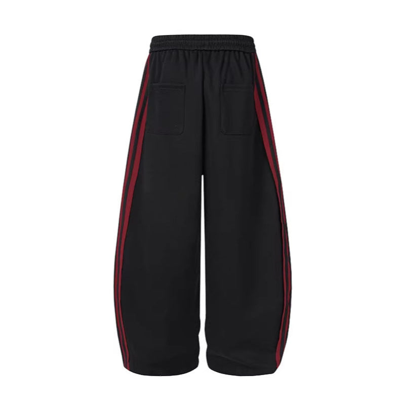 Stripe Embroidery Wide Leg Sweatpants WN28065