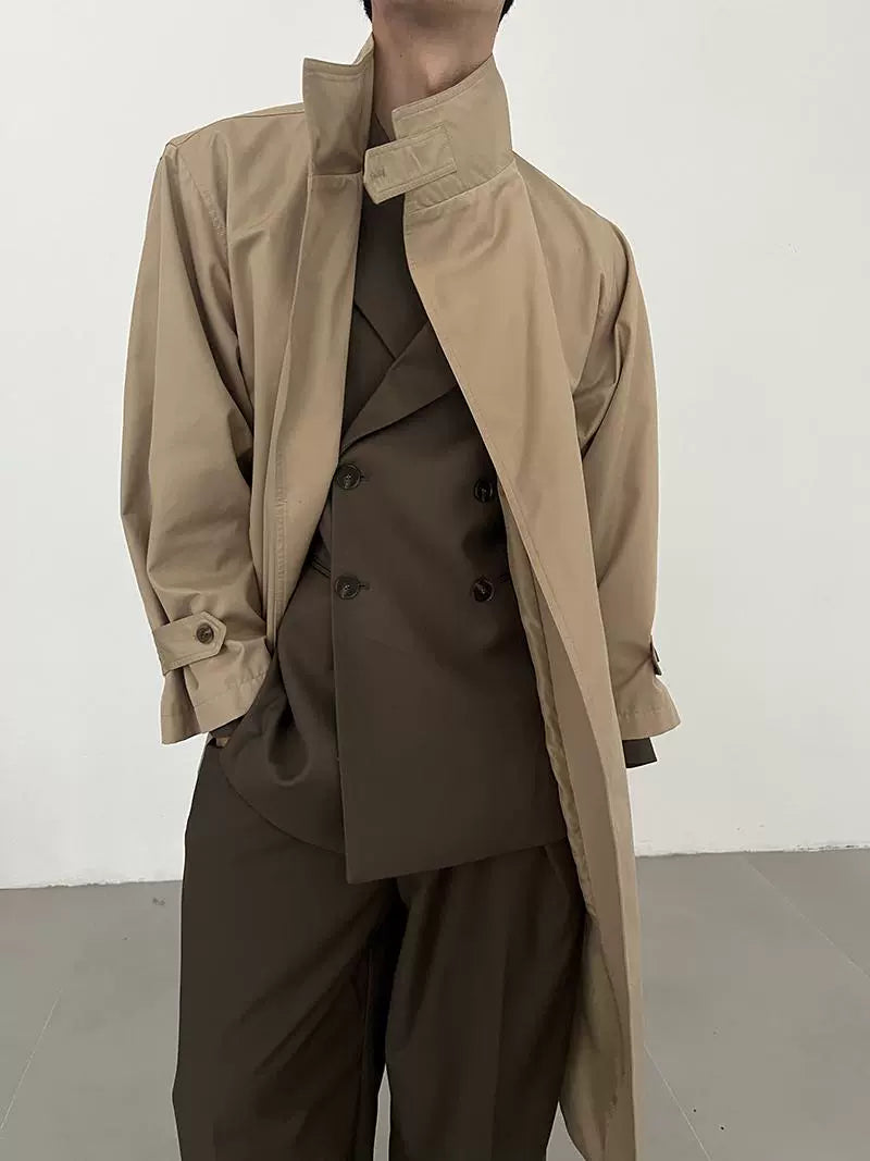 Stand Neck Belted Trench Coat WN21632