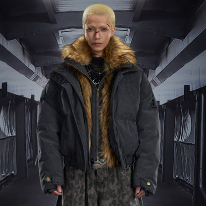 Fake Fur Collar Short Puffer Jacket WN22801