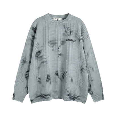 Damage Oversize Knit Sweater WN10915