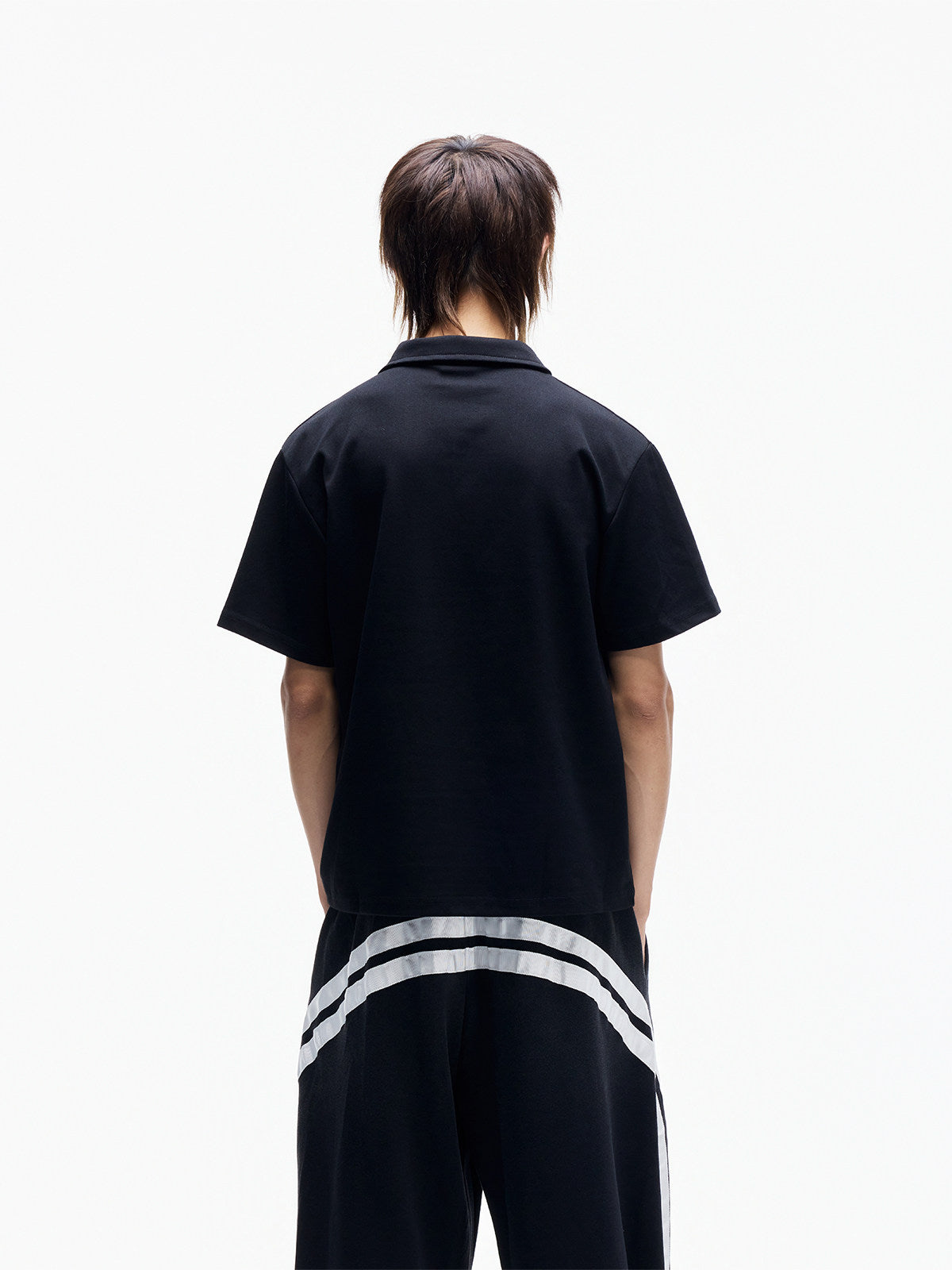 Star Embroidery Chest PrintShort Sleeve Polo Shirt WN27352