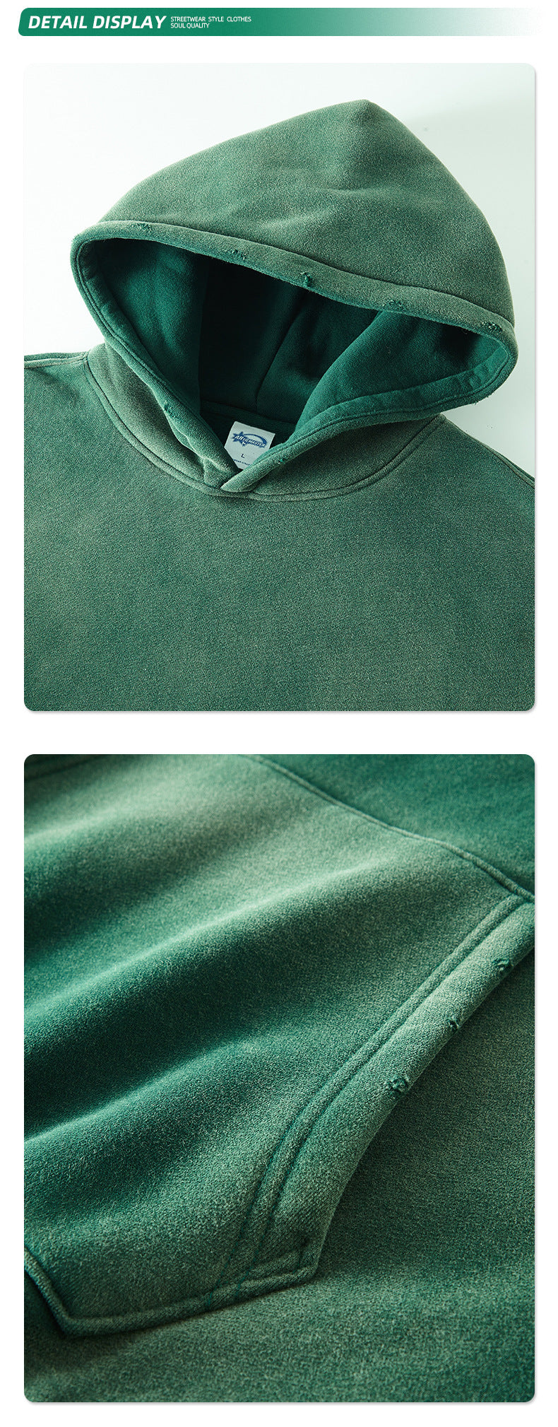 Fleece Lining Spray-dye Damage Oversize Hoodie WN9969-K