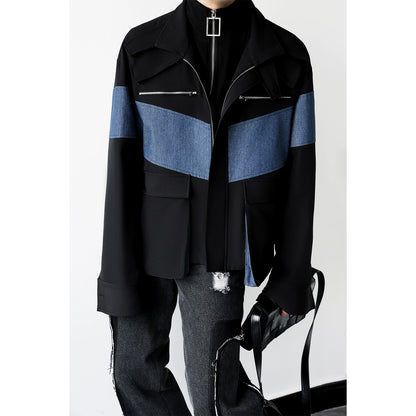 Contrast Stitching Utility Jacket WN11805