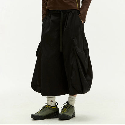 Utility 3D Pocket Wide Leg Cargo Half Pants WN27888